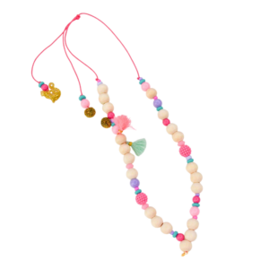 Kinderketting Purple Sweets paars roze hout meisje