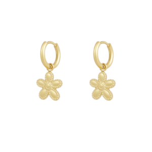 Oorbellen hangers simpele bloem goud meisje