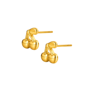 Oorbellen oorstekers kersen goud meisje