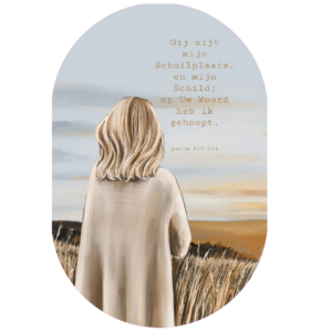 Christelijke muurcirkel 20x30 cm - Psalm 119:114 Gij zijt mijn Schuilplaats, en mijn Schild Art by Claudia