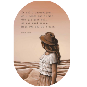 Christelijke muurcirkel 20x30 cm - Psalm 32:8 Ik zal u onderwijzen Art by Claudia